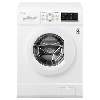 LG FH4G7QDN0 Freestanding Washing Machine, 7kg Load, A+++ Energy Rating, 1400rpm Spin, White